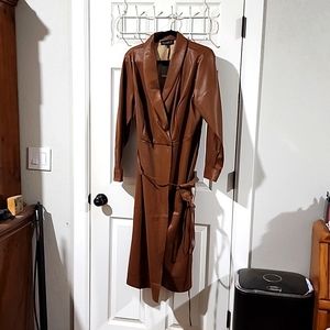 Eloquii Faux Leather Wrap Dress